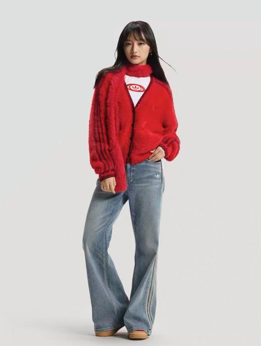 F020135新款仿貂毛时尚慵懒风V领针织毛衣开衫 商品图5