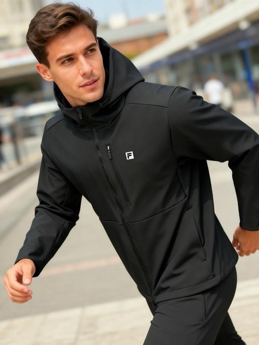 斐乐护科技官方男士梭织软壳连帽外套|冬季运动全能防护冲锋衣连帽外套防风外套 商品图2