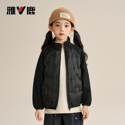 V/雅鹿新款儿童轻薄羽绒服立领外套校服神器男女童针织拼接羽绒服 商品图4
