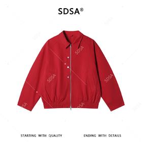 SDSA男装2026新款高贵轻奢韩系简约纯色拉链翻领夹克外套百搭宽松