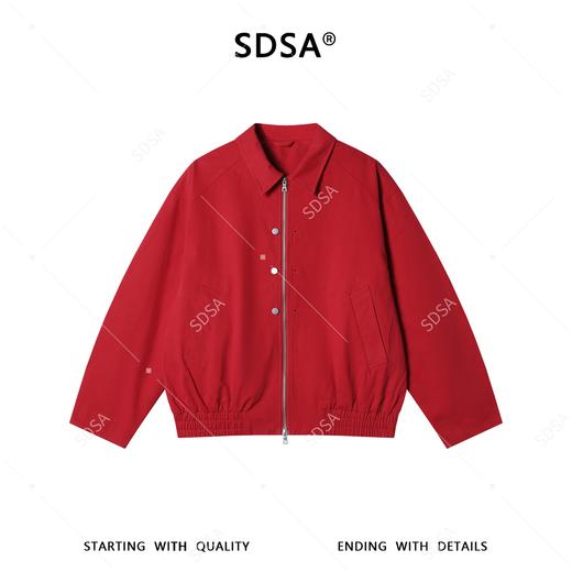 SDSA男装2026新款高贵轻奢韩系简约纯色拉链翻领夹克外套百搭宽松 商品图0