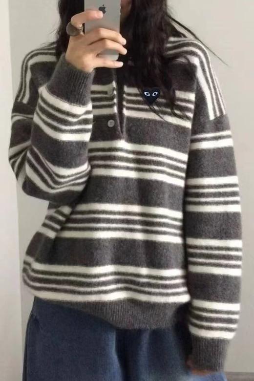 F020122秋冬日常穿搭温柔松弛polo领针织毛衣 商品图8