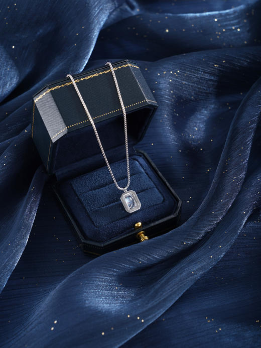 子佩集【璀璨流年】银S925套链【FYL-1936】项链时尚方块方牌2601 商品图5