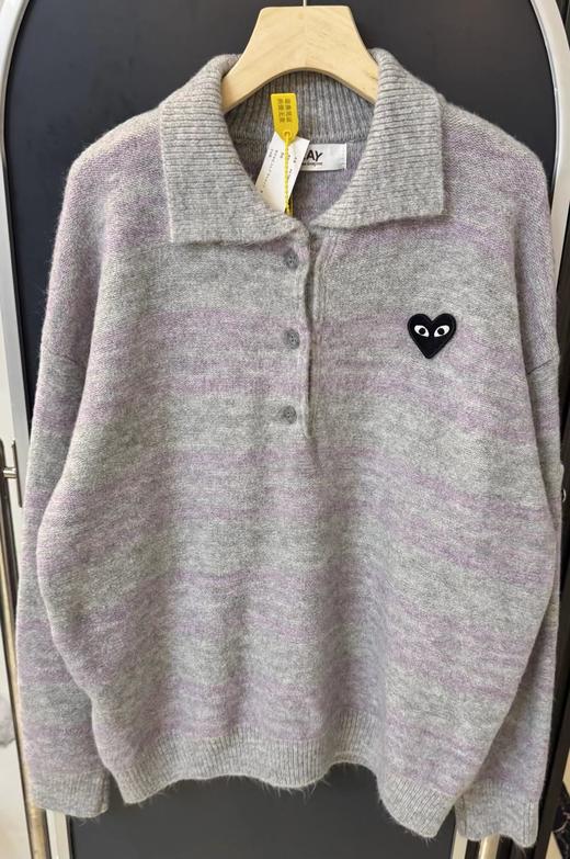 F020122秋冬日常穿搭温柔松弛polo领针织毛衣 商品图14