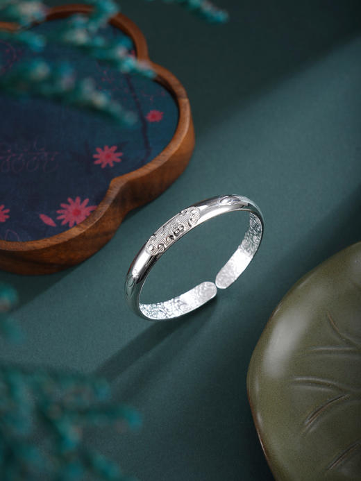 子佩集【福运莲莲】银S999手镯【YHSZ0141】福字金鱼莲花2601 商品图4