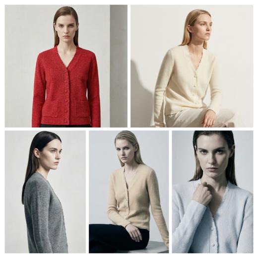 KINGDEER/KD秋冬新款女式v领慵懒休闲羊绒衫L805567经典基本款/气质款鹿王 红色 商品图1