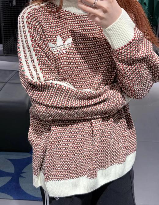 F020137新款三叶草休闲运动彩色圆领套头提花针织毛衣 商品图1