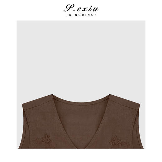 04-3潘依绣丁丁宠粉复古提花刺绣V领背心马甲Q78181 商品图2