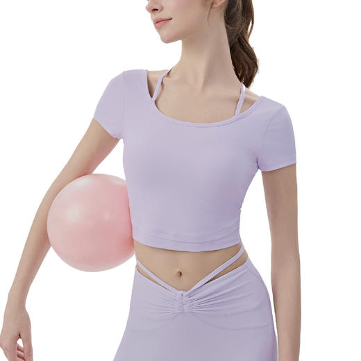 YOGACODE【火树银花系列】凉感瑜伽套装两件套带胸垫裸感舒适运动套装DWT116162+DWE116163 商品图4