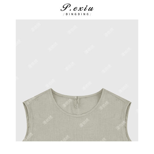 04-3潘依绣丁丁宠粉麻料夏季轻薄透气圆领无袖马甲Q21118 商品图2
