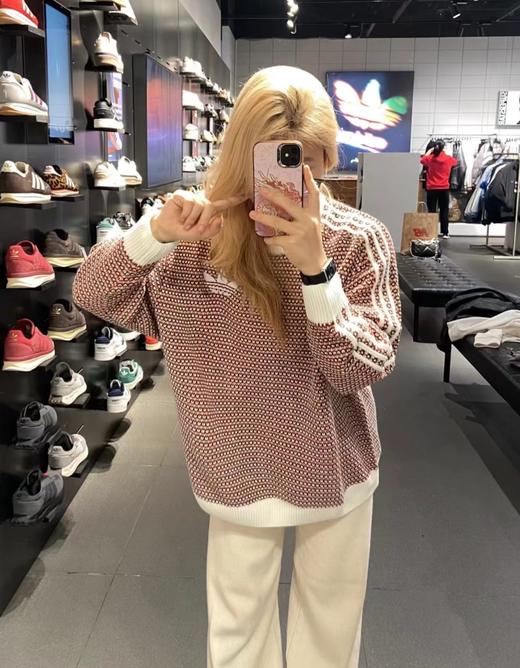 F020137新款三叶草休闲运动彩色圆领套头提花针织毛衣 商品图3