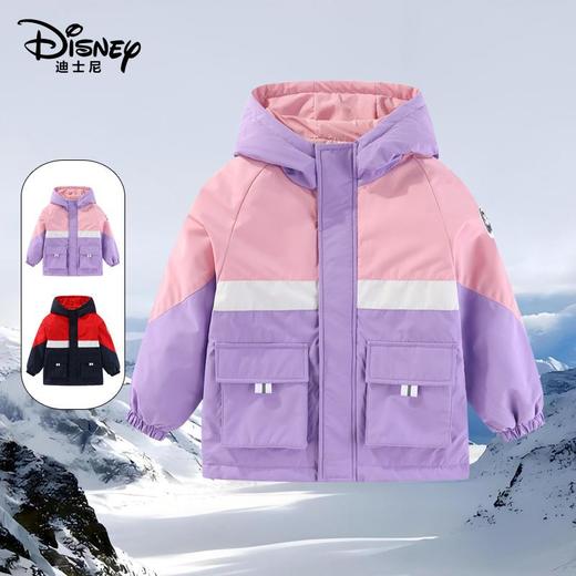 迪士尼儿童户外冲锋衣中大童亲子款加厚连帽夹棉外套三合一外套 商品图0