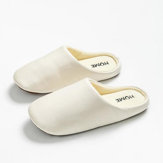 【家居防水静音皮面棉拖鞋】软底静音女秋冬季居家用室内保暖防滑毛绒家居棉拖鞋男 商品图4