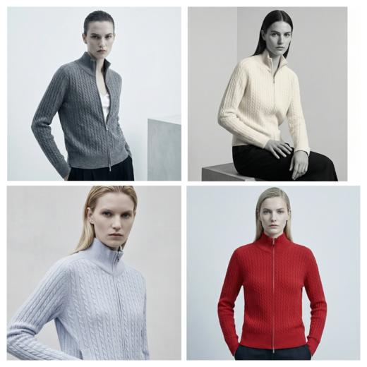 KINGDEER/KD 秋冬新款女式长袖羊绒衫L805752经典基本款/气质款鹿王 红色 商品图10