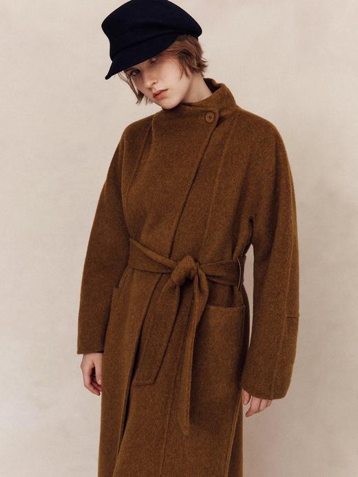 一店k （元厂纱线！天花板丝牦牛绒混纺！）新年战衣！糖炒栗子🌰贵气大女主即视感！时髦又经典！我真的爱惨了这件能扛住各种场合的大衣！董洁同款九寸叠襟丝牦牛绒长款双面呢大衣 商品图4