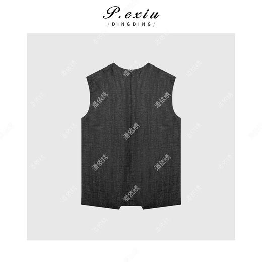 04-3潘依绣丁丁宠粉香云纱龟裂纹轻奢国风真丝无袖马甲GH021 商品图1