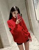F020121新款徽章立领拉链单排扣针织外套新年红针织开衫 商品缩略图3