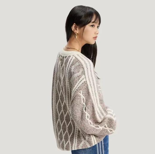 F020139新款新年何与同款针织衫套头撞色提花针织毛衣 商品图7