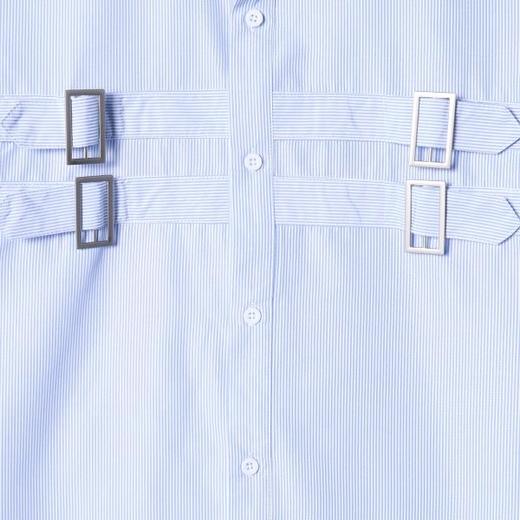 SDSA男装2026新款高贵轻奢简约金属扣装饰竖纹长袖衬衫百搭休闲 商品图2