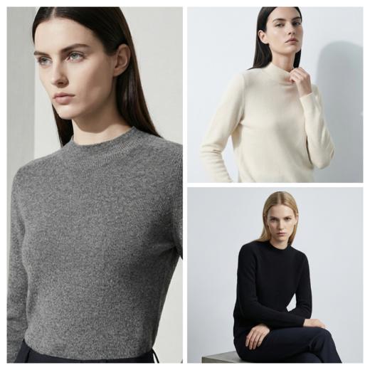 KINGDEER/KD秋冬新款女式长袖半高领羊绒衫L805905经典基本款/气质款鹿王 商品图1