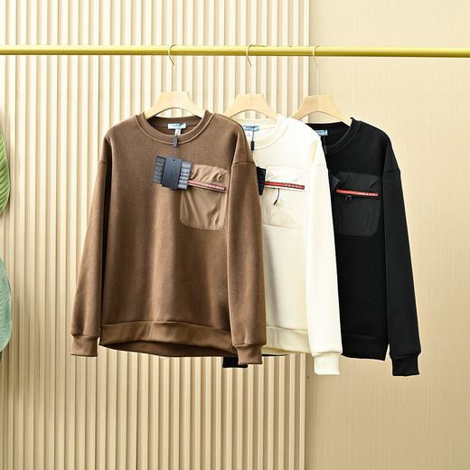 三角标26ss秋冬新款双面奥粒绒加厚圆领套头卫衣 商品图0