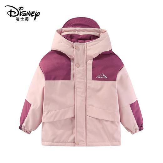 迪士尼儿童户外冲锋衣中大童亲子款加厚连帽夹棉外套三合一外套 商品图1