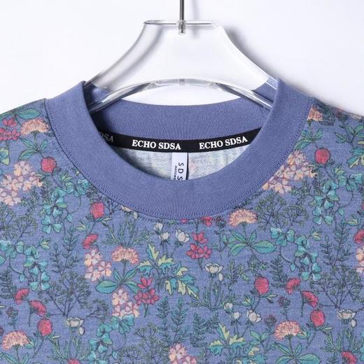 SDSA夏季新款男士痞帅彩色满印植物花卉圆领短袖T恤百搭设计师 商品图1