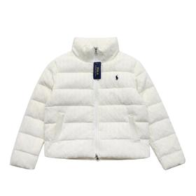 F020102复古时髦精典logo刺绣羊毛针织面包羽绒服女款