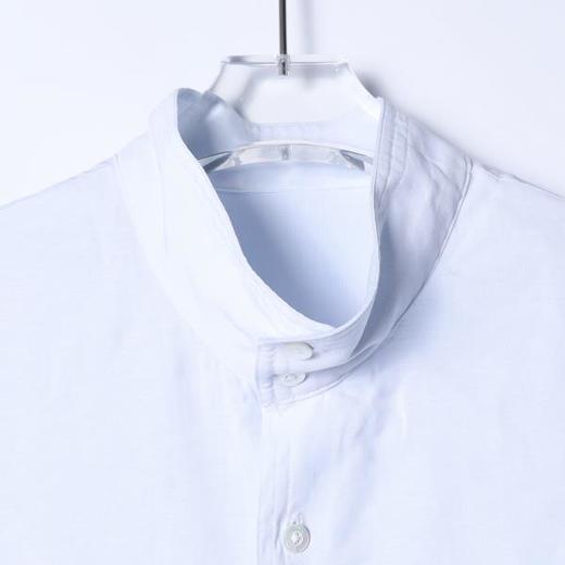 SDSA男装2026新款高贵轻奢新中式复古纯色纽扣立领衬衫百搭简约 商品图1