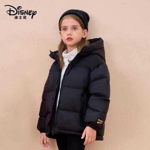 迪士尼儿童羽绒服新款黑色金标中大童装白鸭绒男女童加厚连帽外套 商品图3