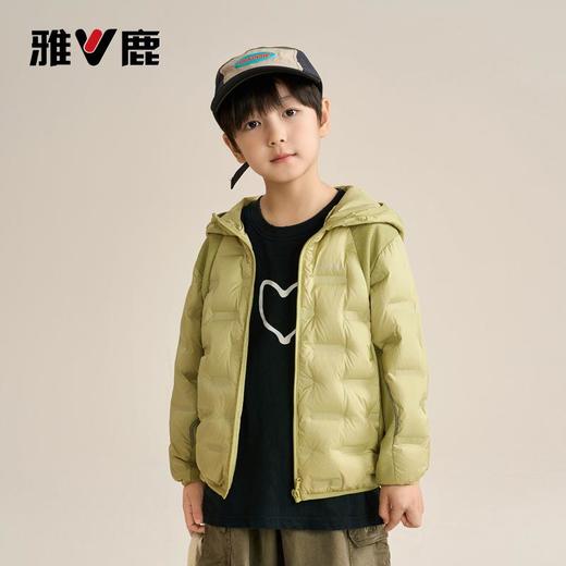 V/雅鹿新款儿童轻薄羽绒服连帽外套校服神器男女童针织拼接羽绒服 商品图1