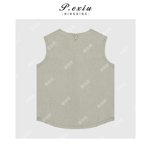 04-3潘依绣丁丁宠粉麻料夏季轻薄透气圆领无袖马甲Q21118 商品图1