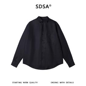 SDSA男装2026新款高贵轻奢韩版简约纯色亲肤长袖衬衫百搭极简衬衣