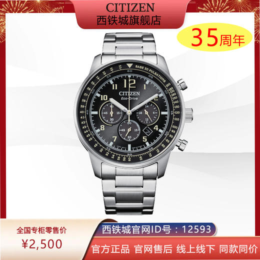 西铁城日本官方正品新FF系列飞行军旅风皮带钢带光动能男表CA4500-83E 商品图0