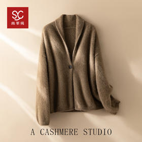 北美小动物系列~重磅加厚慵懒老钱风一粒扣针织开衫外套女XDW260543