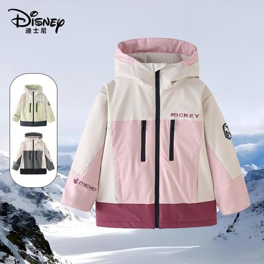 迪士尼儿童户外冲锋衣中大童亲子款加厚连帽夹棉外套三合一外套 商品图0