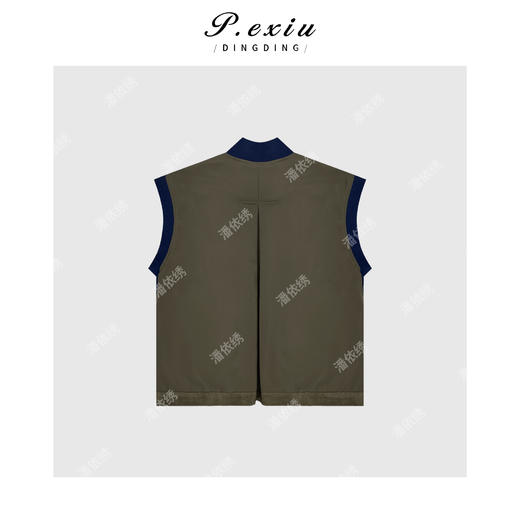 A008潘依绣丁丁宠粉小众减龄设计感拼色拉链无袖马甲 W-62373 商品图2