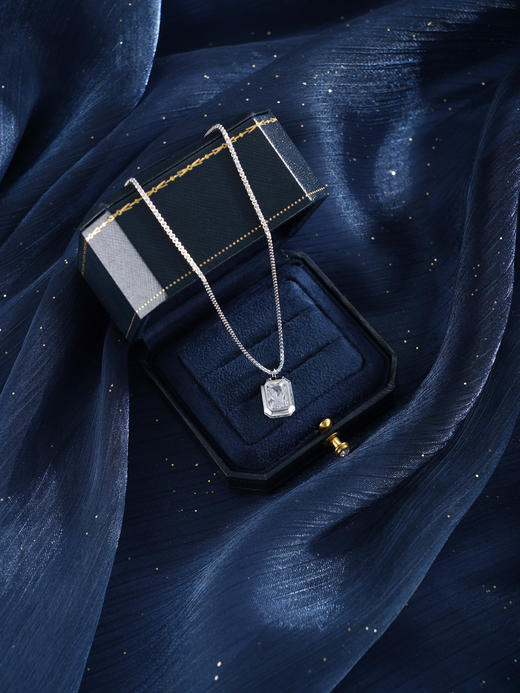 子佩集【璀璨流年】银S925套链【FYL-1936】项链时尚方块方牌2601 商品图3