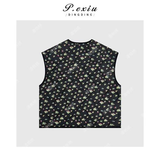 A008潘依绣丁丁宠粉韩系复古保暖印花马甲Q5694 商品图0