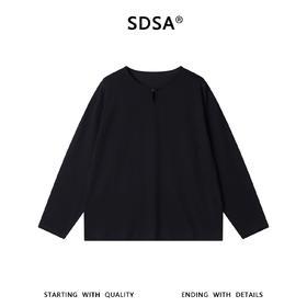 SDSA男装2026新款高贵轻奢韩版休闲纯色圆领长袖T恤百搭简约上衣