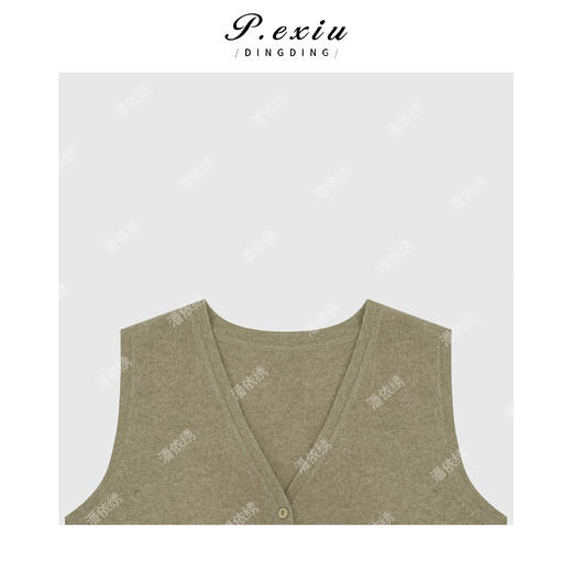 04-1潘依绣丁丁宠粉日系气质款小V领排扣背心马甲 Q34045 商品图2