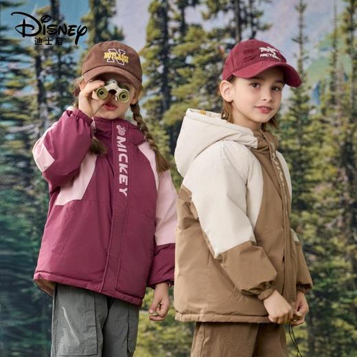迪士尼儿童双面穿90白鸭绒羽绒服加厚连帽外套韩版新款中小童冬装 商品图1