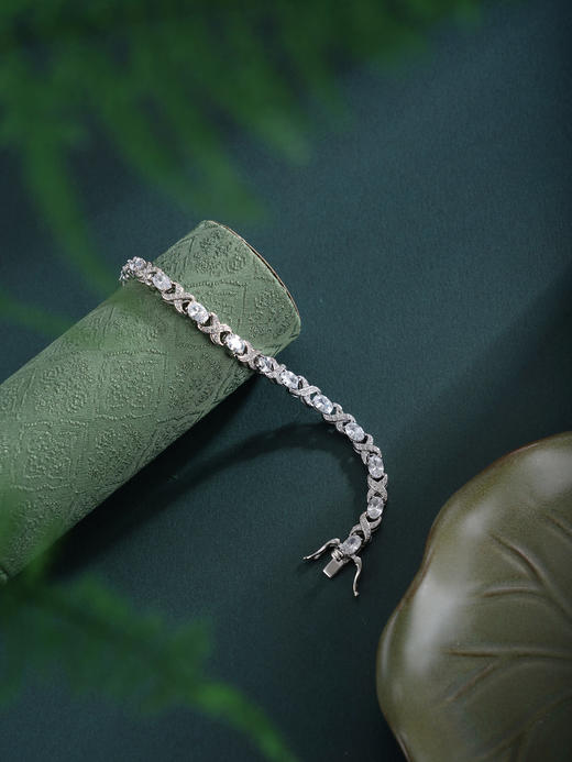 子佩集【灵犀破晓】银S925手链【SL200007B】时尚交叉钻2601 商品图5