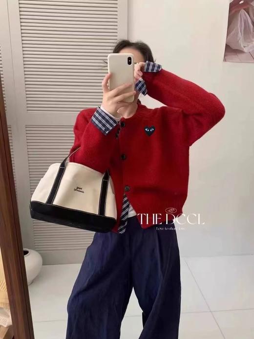 F020123日系松弛感百搭单品撞色格纹袖口针织开衫 商品图9