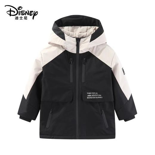 迪士尼儿童户外冲锋衣春秋款中大童亲子款加厚连帽外套 商品图1
