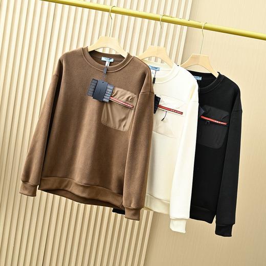 三角标26ss秋冬新款双面奥粒绒加厚圆领套头卫衣 商品图1