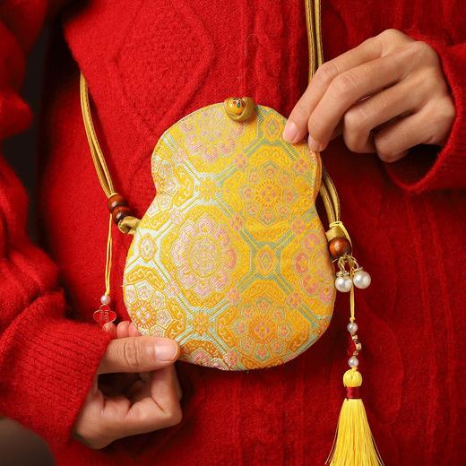 2026马年春节红包利是封葫芦零钱包宋锦手机包新年背带便携斜跨包 商品图0