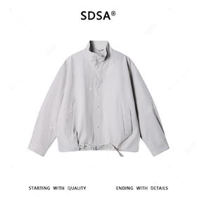 SDSA男装2026新款高贵轻奢韩版简约按扣立领夹克外套百搭宽松纯色