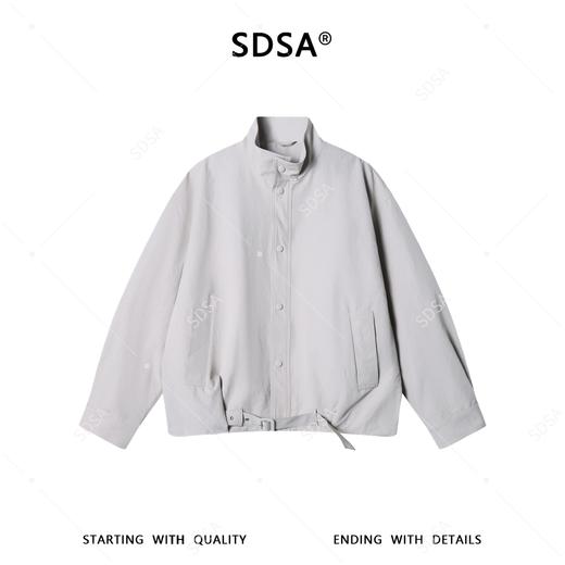 SDSA男装2026新款高贵轻奢韩版简约按扣立领夹克外套百搭宽松纯色 商品图0