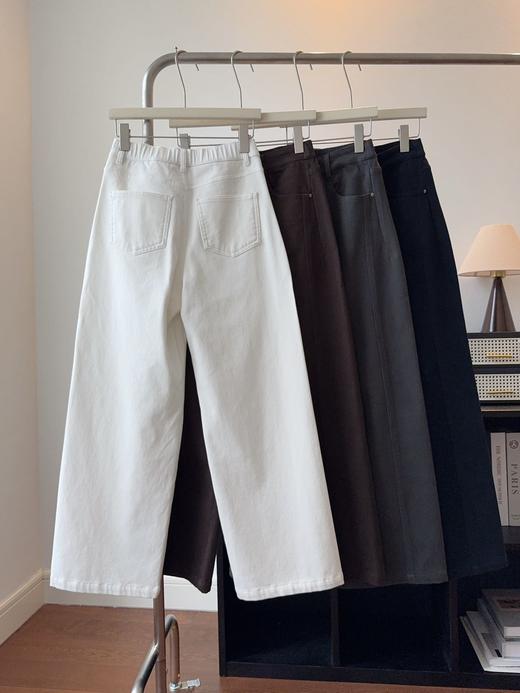 8368 女款 宽松微喇植绒棉弹软牛仔长裤 NZK257 商品图2